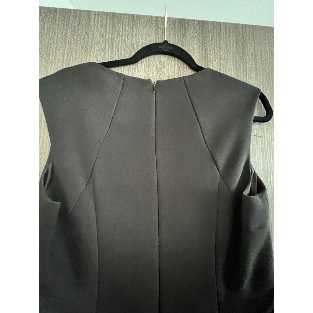 L'AGENCE Black Cotton Blend Sleeveless Square Neck Sheath Dress Career Office - Picture 5 of 8